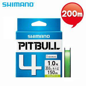 [에프원낚시]시마노 루어 PE 라인 핏불 4 합사 200m 라임 그린 0.4호 PL-M64R