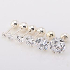 BP200 심플 큐빅 은피어싱 정품 925 법정 순은 실버 은 귀걸이 큐빅 피어싱