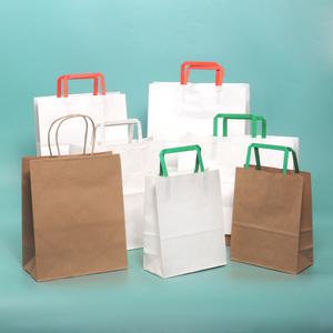 해피팩 크라프트 화이트 무지 다용도 손잡이 종이 쇼핑백 50장 모음