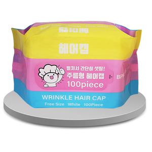 BP 코리아 뽑아쓰는 일회용 부직포 헤어캡 주름형 18g 100매