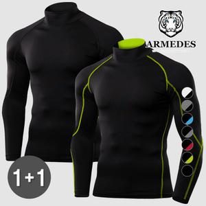 아르메데스 언더레이어 쿨티셔츠 베이스레이어 컴프레션 테크핏 운동복 터틀 AR-57 2P