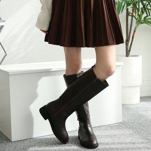 [비비오]발편한 둥근코 통넓은 여성 빅사이즈 롱부츠 5cm