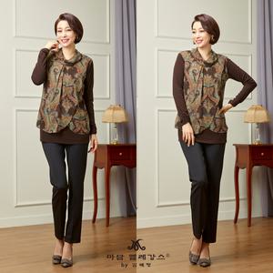 [마담엘레강스][마담엘레강스]사라 페이즐 시폰 배색 상하세트 K214BL02+K214SL02