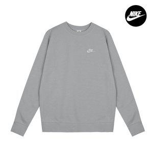 [나이키] 클럽 NSW 스몰로고 기모 맨투맨 긴팔티셔츠 그레이 BV2662-074