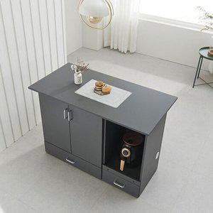 [자르파라]모던 주방 도어 밥솥 에어프라이어 홈바 수납장(120cm 2색) 아이랜드 원룸 인테리어