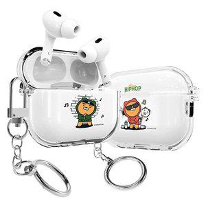[아미크]카카오프렌즈 힙합라이언 에어팟3 투명 슬림 케이스 키링 고리 캐릭터
