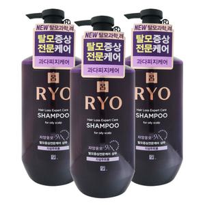 려 자양윤모 9EX 지성 두피용 샴푸 두피영양 400ml 3개