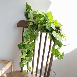 스킨답서스 호박넝쿨 조화 꽃 커튼 집게 타이백 그린 45cm 2컬러 인테리어 식물 실내 장식 소품 고정 홀더