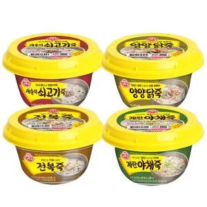 오뚜기 즉석 상온죽 285g 4종 8개(전복죽2+새송이쇠고기죽2+영양닭죽2+계란야채죽2)