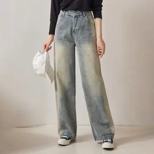 [올리비에스클로젯] [55∼77]유니크 캣워싱 백 밴드 데님 팬츠_O2409DP055C