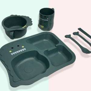 유아 공룡 식판 식기 4종세트 어린이집 전자레인지 간식 그릇