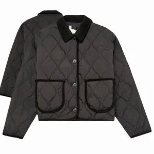 [모다춘천]여성 레귤러 코듀로이 카라 퀼팅 경량점퍼_블랙10490-110-813-69_CC