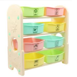 장난감수납장 4단 베이지 아기방꾸미기 플라스틱수납장 장난감바구니