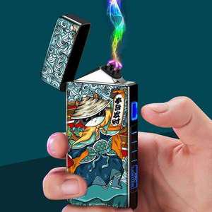 플라즈마 라이터 캠핑 USB 터보 아크 충전식 전기 신기한 후레쉬 토치 방수 선물