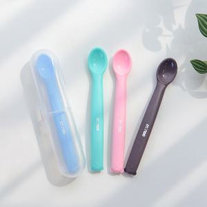 모니 실리콘 유아식기 초기 중기 후기용 / 이유식 스푼 1, 2단계