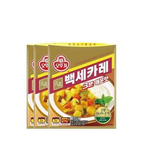 오뚜기 [엄마맛집]백세카레3분 매운맛(200gx3개) 1세트 방학 캠핑 혼밥 자취생 필수템 간단식사 겨울 식재