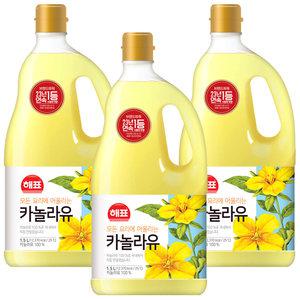 사조 해표 카놀라유 1.5L x 3개 / 식용유 유지류 오일 기름