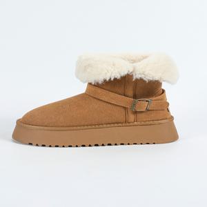 여성용 방한화 겨울 털 부츠 양털 소가죽