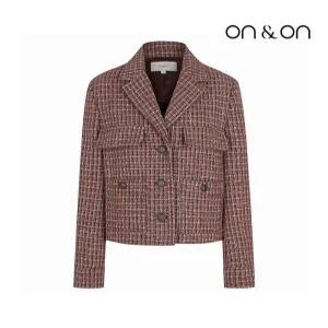 [온앤온][온앤온] 플랩 체크 크롭 자켓(JW2WJA64)