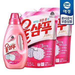 [애경][비밀] 울샴푸 중성세제 오리지널 1L +리필 1.5L x2개