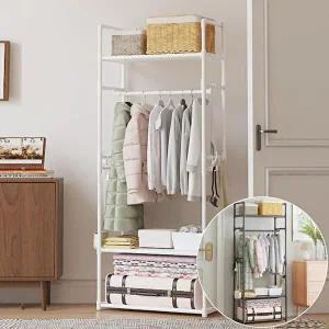 [셀러허브 패션][JHQS94Y2_4B]수납 선반 옷걸이행거 옷걸이 철제 헹거 옷장