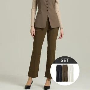 리베레츠 세미 부츠컷 스판팬츠 3종세트