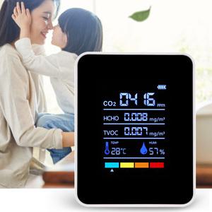 5in1 스마트 공기질측정기 이산화탄소 경보기 포름알데히드감지/온도계 습도계 온습도계 온도측정기