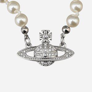 [비비안웨스트우드][비비안 웨스트우드]5S 63010100 P104 미니 바스 릴리프 펄 목걸이 실버