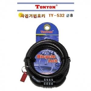 sf토니온 번호키 자물쇠 TY532/8mm/자전거열쇠