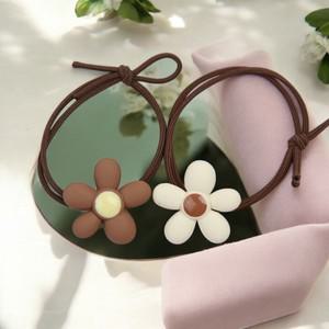 꽃무늬 고무줄 여성 헤어타이 간편 심플 포니테일