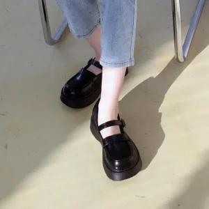 /옷자락 여자 애나멜 통굽 키작녀 메리제인 로퍼