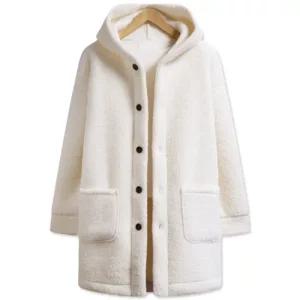 [탑보이] 미드 퍼 롱 양털 오버핏 후드 코트  ADD065)