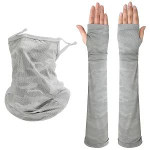 RainFlowwer 그레이 UV 자외선 차단 팔 슬리브, 남성 여성 청소년, 낚시 사이클링 운전 아이스 실크 쿨링