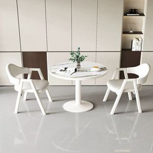 티테이블세트 원룸 의자 2인 세트 화이트 거실 탁자 미니 흰색 대리석 패턴