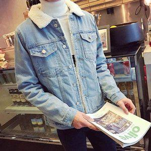 양털 안감 데님 청자켓 흑청 연청 트래커 남성 겨울룩