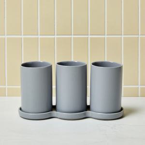 [모던하우스] 물이 잘 빠지는 3구 수저통 그레이