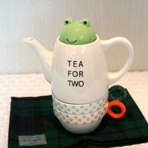 일본 수입 주방용품 그릇 신지카토 애니멀 티포투 티포트 세트 S (개구리)
