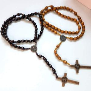 천주교신부님묵주 성당기도묵주 천주교신자목걸이 진한갈색