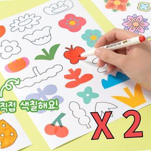 에코백 텀블러 꾸미기 꽃 스티커 만들기 방수 투명스티커 2장 토탈공예재료