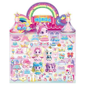 슈팅스타 캐치 티니핑 입체 가방 스티커 놀이 어린이 유아 아기 스티커북 놀이북 (오로라핑 캐슬하우스)