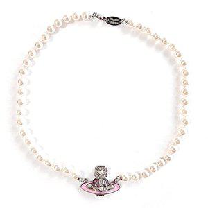 [비비안웨스트우드] 목걸이 핑크 록산느 펄 실버 6301011G P308