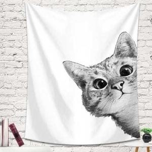 [S3361AX]월 데코 빼꼼고양이 가림막(특대)150X200