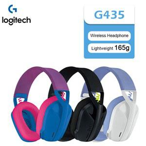 Logitech G435 LIGHTSPEED 무선 게이머 헤드셋 USB Bluetooth/2.4 G 연결 PC/PS용 내장 마이크 게임용 헤드폰