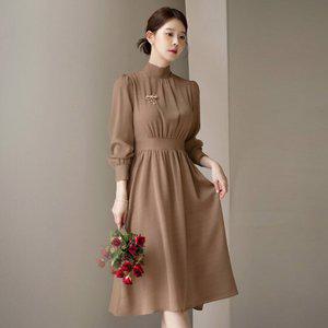 [시크라인] 노아르벨 셔링 타이 플레어 원피스