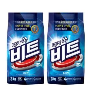 비트 분말 세탁세제 파우치 3kg x 2개입 집먼지 진드기제거 단백질오염
