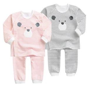 [그린베베] 영유아 봄가을용_퓨어곰 양면내의/아기옷/아기내복/실내복/남아/여아/상하세트/순면/KC인증/국내원단