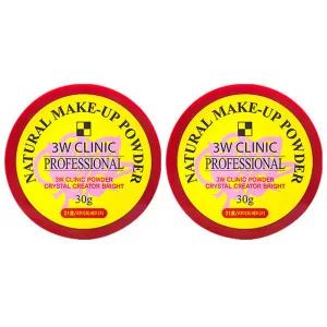 3W 내추럴 파우더 30gx2개 (21호 라이트베이지) /빨간 통/메이크업