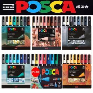 아크릴마카펜 Uni Posca 마커 펜 세트 PC-1M3M5M8K17K 오리지널 패키지 페인트 아크릴 수성 아트 페인팅 Gr