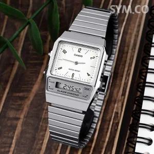 [카시오] AQ-800E-7A2 빈티지 복각 디자인 아나디지 캐쥬얼 남녀공용 메탈시계 c