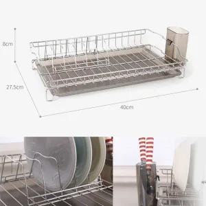 슬라이드 물받이 쟁반 물빠짐 수저통 1단 식기 건조대